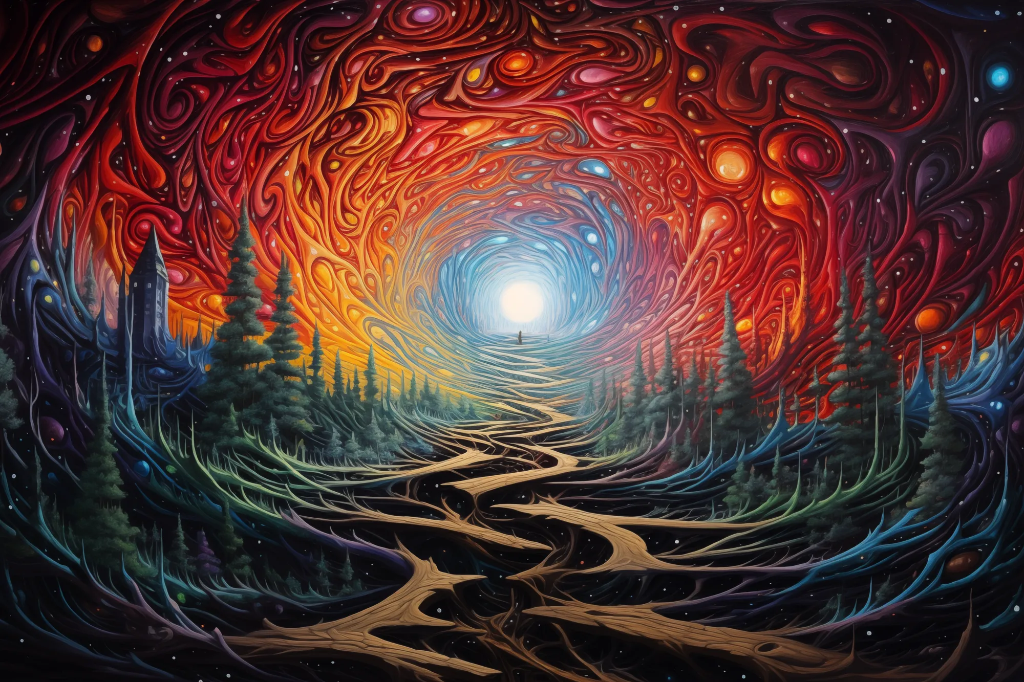 Kaleidoscopic journey through wormhole paint